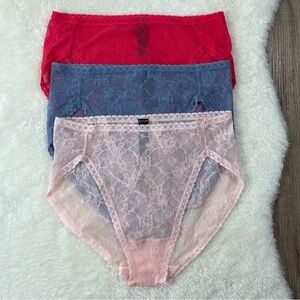 (3) NWOT Natori Bliss Allure lace French cut brief Panties